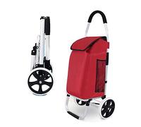SHOPPING TROLLEY 2 Large Wheels Trolley Bag Silent Removable 40L Heavy Duty 40Kg Folding with cover waterproof Detachable Bag with Base Outdoors Carrying Cart Travel Picnic + 2 Elastic Ropes