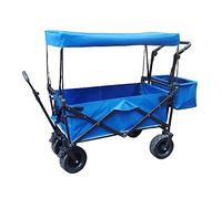 Shopping Trolley Foldable Portable Garden Cart, Utility Wagon with Canopy, Multi-Purpose for Outdoor Camping, Beach, and 4-Wheel Mobility, Load Capacity: 1,000 lbs