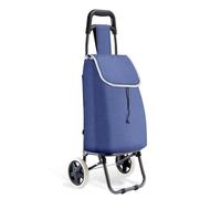 Shopping Trolley, Foldable Supermarket Trolley with Wheels, Durable & Portable, Blue, Foldable Personal Folding Trolley for Grocery, Removable Bag, Shopping Bag