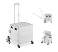 Shopping Trolley Foldable Transport Box Folding Cart Wheel Stair-Climbing Handle