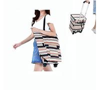 Shopping Trolley Grocery Bag Cart with Wheels - Fineget Waterproof Foldable Utility Cart for Lady Women Senior Camping Beach Picnic Laundry Luggage School Teacher