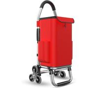 Shopping Trolley Lightweight Folding Cart, Aluminum Alloy Frame with Big Noiseless Wheels, 50L Detachable Waterproof Oxford Bag