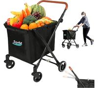 Shopping Trolleys Shopping Cart Foldable Utility Carts with Larger Capacity Adjustable Rolling Front Swivel Wheels for Office Shopping Picnic Grocery Laundry