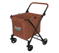 Shopping Trolleys Shopping Cart Foldable Utility Carts with Larger Capacity Adjustable Rolling Front Swivel Wheels for Office Shopping Picnic Grocery Laundry (85 liter brown)