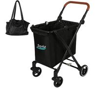 Shopping Trolleys Shopping Cart Foldable Utility Carts with Larger Capacity Adjustable Rolling Front Swivel Wheels for Office Shopping Picnic Grocery Laundry (70 liter with shopping bag)