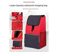 shopping trolleys. Shopping Trolleys Foldable Cart Heavy Duty Grocery Bag Rubber Tri-Wheel for Easy to Climb Stairs Large Capacity Trolley Shopping Portable Utility Carts(Red)