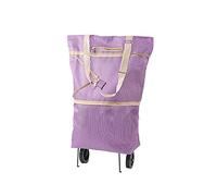 shopping trolleys. Shopping Trolleys Wheeled Foldable Shopping Bag Cart Double Rolling Wheels Loading Utility Shopping Laundry Grocery Luggage Portable Utility Carts(Purple)