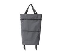 shopping trolleys. Shopping Trolleys Wheeled Foldable Shopping Bag Cart Double Rolling Wheels Loading Utility Shopping Laundry Grocery Luggage Portable Utility Carts(Gray)