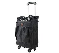 Shopping Trolleys with 4 Swivel Wheels, Big Waterproof Canvas Bag & Adjustable Handle, Lightweight Durable Portable Pull Cart Dolly, Aluminum Alloy Frame Max Capacity 25L Black