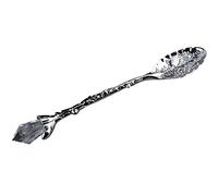 shoppingba Teaspoon Spoons Good Stainless Steel Scoops Vintage Flower Carving Tea Coffee Dessert Spoon Long Crystal Handle Dinnerware Dessert Cake Cutlery Silver