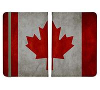 ShopQuality4U Canada Canadian Grunge Flag Leather Passport Holder - for Men & Women - British Full Printed Passport Cover Case Passport Wallet