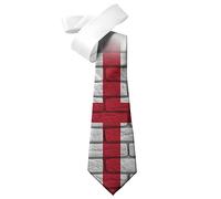 ShopQuality4U England Old Wall Flag design Mens Printed Neck Tie - Silk/Polyester - Great Gift - Half Tie Print