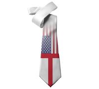 ShopQuality4U England St George & USA Flag Mens Printed Neck Tie - Silk/Polyester - Great Gift - Half Tie Print