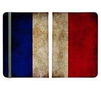 ShopQuality4U France French Flag Grunge Leather Passport Holder - for Men & Women - British Full Printed Passport Cover Case Passport Wallet