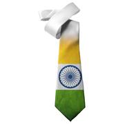 ShopQuality4U India Indian Grunge Flag Mens Printed Neck Tie - Silk/Polyester - Great Gift - Half Tie Print