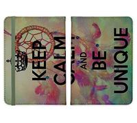 ShopQuality4U Keep Calm and Be Unique Leather Passport Holder - for Men & Women - British Full Printed Passport Cover Case Passport Wallet