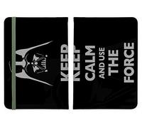 ShopQuality4U Keep Calm Darth Vader Star Wars Leather Passport Holder - for Men & Women - British Full Printed Passport Cover Case Passport Wallet