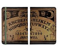 ShopQuality4U Ouija Board Goth Emo MetaI Leather Passport Holder - for Men & Women - British Full Printed Passport Cover Case Passport Wallet