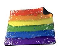 ShopQuality4U Painted Rainbow LGBT Gay Peace Flag soft 5mm Rubber PC Mouse Pad Mat - For Gaming Home or Office