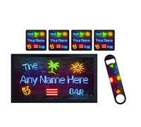 ShopQuality4U Personalise Cocktail Bar Runner Mat, optional: Matching Bottle Opener, Drinks Coasters, Gift Set | Beer Gifts Home Bar Accessories for Pub Bars Man Cave Him Her Gin Oclock