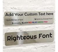 ShopQuality4U Personalised Aluminium Metal Mirror Plaque Bespoke Sign Childs Bedroom Door Add Own Text - in Righteous Font (20 x 5 cm, 7.8 x 2 inches)