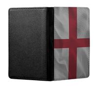ShopQuality4U Personalised England Flag Cotton Sheet Design Customised PU Leather UK British Passport Cover Holder