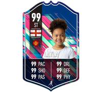 ShopQuality4U Personalised Football Card Player Stats Shield - Pastel Design Printed Metal Shield Sign Wall Art A5 Player Add Name (20x12cm)