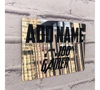 ShopQuality4U Personalised Game Metal Mirror Gamer Sign - Customised Printed Wall Art Plaque A5 100% Gamer