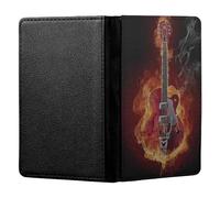 ShopQuality4U Personalised HB Fire Guitar Customised PU Leather UK British Passport Cover Holder