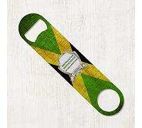 ShopQuality4U Personalised Jamaican Shield Stainless Steel Bottle Opener Blade - Home bar Add Name