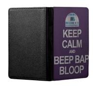 ShopQuality4U Personalised Keep Calm R2D2 Star Wars Customised PU Leather UK British Passport Cover Holder