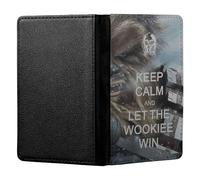 ShopQuality4U Personalised Keep Calm Star Wars Wookie Customised PU Leather UK British Passport Cover Holder