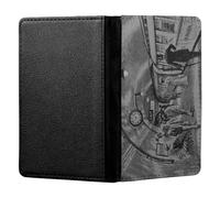 ShopQuality4U Personalised London Underground Sketch Customised PU Leather UK British Passport Cover Holder