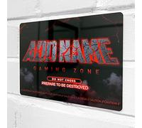 ShopQuality4U Personalised Metal Gamer Sign - Customised Printed Wall Art Plaque A4 Gaming Zone Magma