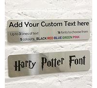 ShopQuality4U Personalised Mirror Aluminium Metal Plaque Bespoke Sign Childs Bedroom Door Add Own Text - in Harry P Font (20 x 5 cm, 7.8 x 2 inches)