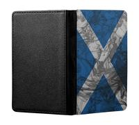 ShopQuality4U Personalised Scotland Flag Swirly Ink Design Customised PU Leather UK British Passport Cover Holder