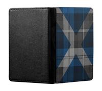 ShopQuality4U Personalised Scotland Flag Tartan Design Customised PU Leather UK British Passport Cover Holder