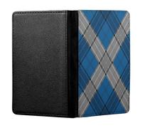 ShopQuality4U Personalised Scotland Flag Tartan Triangles Design Customised PU Leather UK British Passport Cover Holder