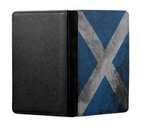 ShopQuality4U Personalised Scotland Sea Breeze Flag Design Customised PU Leather UK British Passport Cover Holder