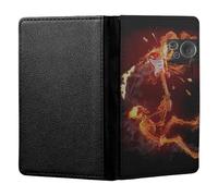 ShopQuality4U Personalised Skeleton Rock Music Fire Guitar Art Customised PU Leather UK British Passport Cover Holder