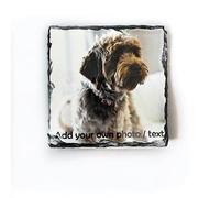 ShopQuality4U Personalised Slate Coaster Using Your Photos - 9cm, Square, Gloss, Rock Slate - Decorative Home Accessories, Drink Coasters, Novelty Placemats, Make Your Own Coaster