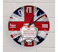 ShopQuality4U Personalised UK Shield Round Glass Clock 30cm (11.8")