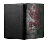 ShopQuality4U Personalised Wales Welsh Grunge Flag Customised PU Leather UK British Passport Cover Holder