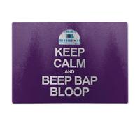 ShopQuality4U Premium Medium Glass Cutting Board Cheese Board Board Keep Calm R2D2 Star Wars Design Kitchen Worktop Saver Protector