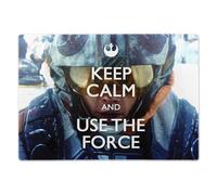 ShopQuality4U Premium Medium Glass Cutting Board Cheese Board Board Keep Calm use The Force - Star Wars - Design Kitchen Worktop Saver Protector
