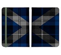 ShopQuality4U Scotland Flag Tartan Design Leather Passport Holder - for Men & Women - British Full Printed Passport Cover Case Passport Wallet