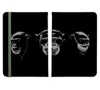 ShopQuality4U See No - Hear No - Speak No Evil Monkeys Leather Passport Holder - for Men & Women - British Full Printed Passport Cover Case Passport Wallet