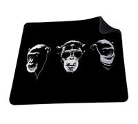 ShopQuality4U See No - Hear No - Speak No Evil Monkeys soft 5mm Rubber PC Mouse Pad Mat - For Gaming Home or Office
