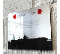 ShopQuality4U Submariners Military Poppy Lest We Forget Printed on Mirror Finish Metal Aluminium Plaque, Various Size