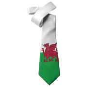 ShopQuality4U Wales Welsh Flag Mens Printed Neck Tie - Silk/Polyester - Great Gift - Half Tie Print